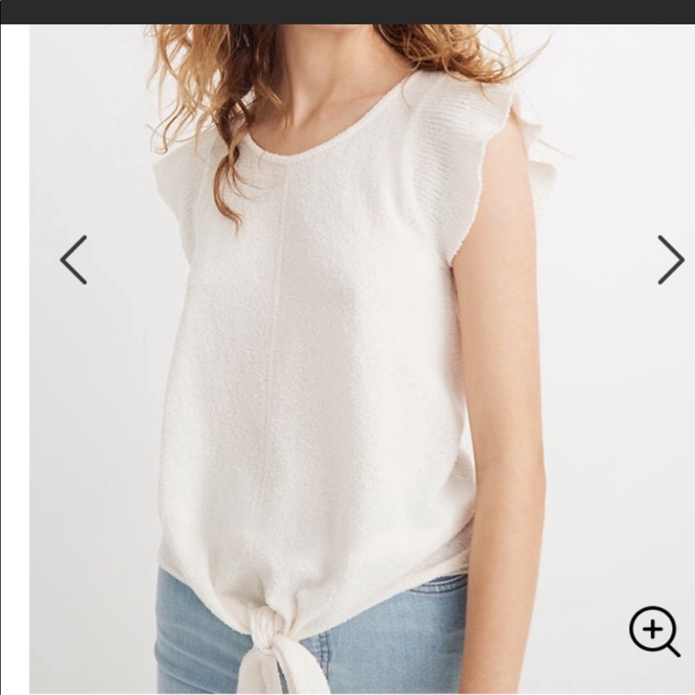 Madewell Tee with Flutter Sleeve and tie bottom